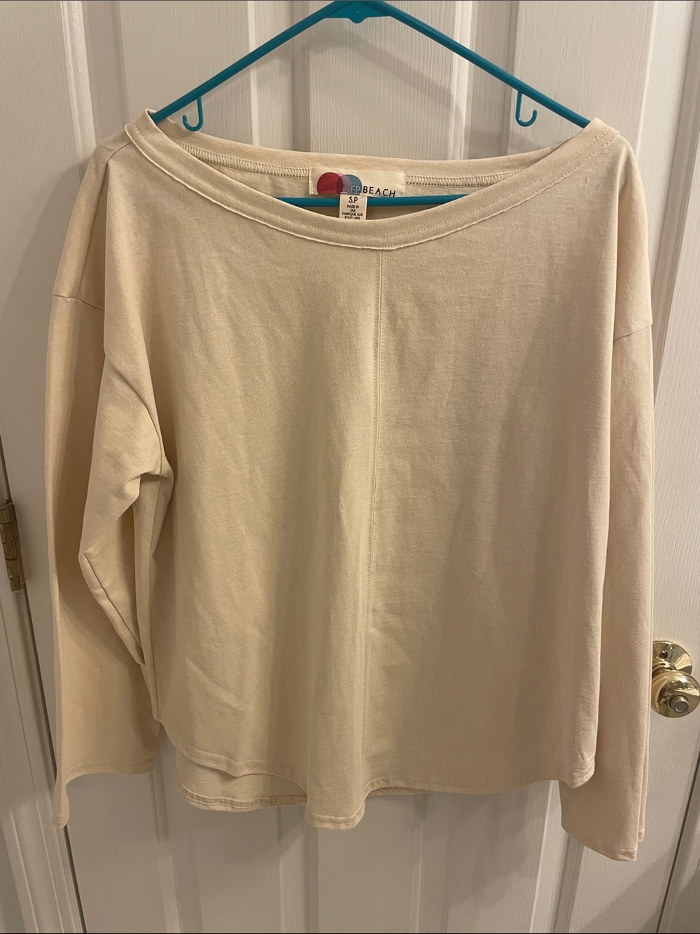 FP Beach Long-Sleeve Boatneck Cotton Top